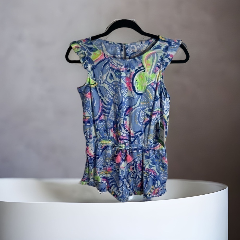 Lilly Pulitzer Axel Romper NWT Pinch Pinch XL 100% Cotton Blue